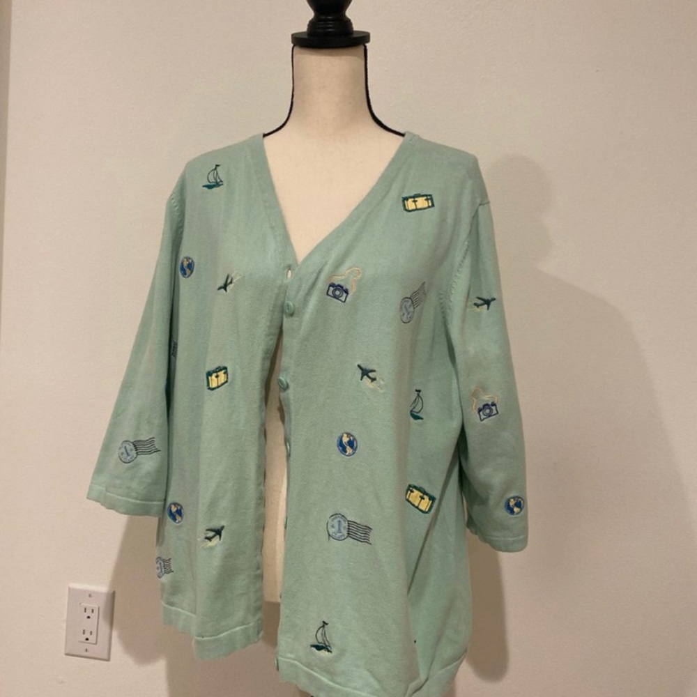 Christopher and Banks Sea Green Travel Sweater